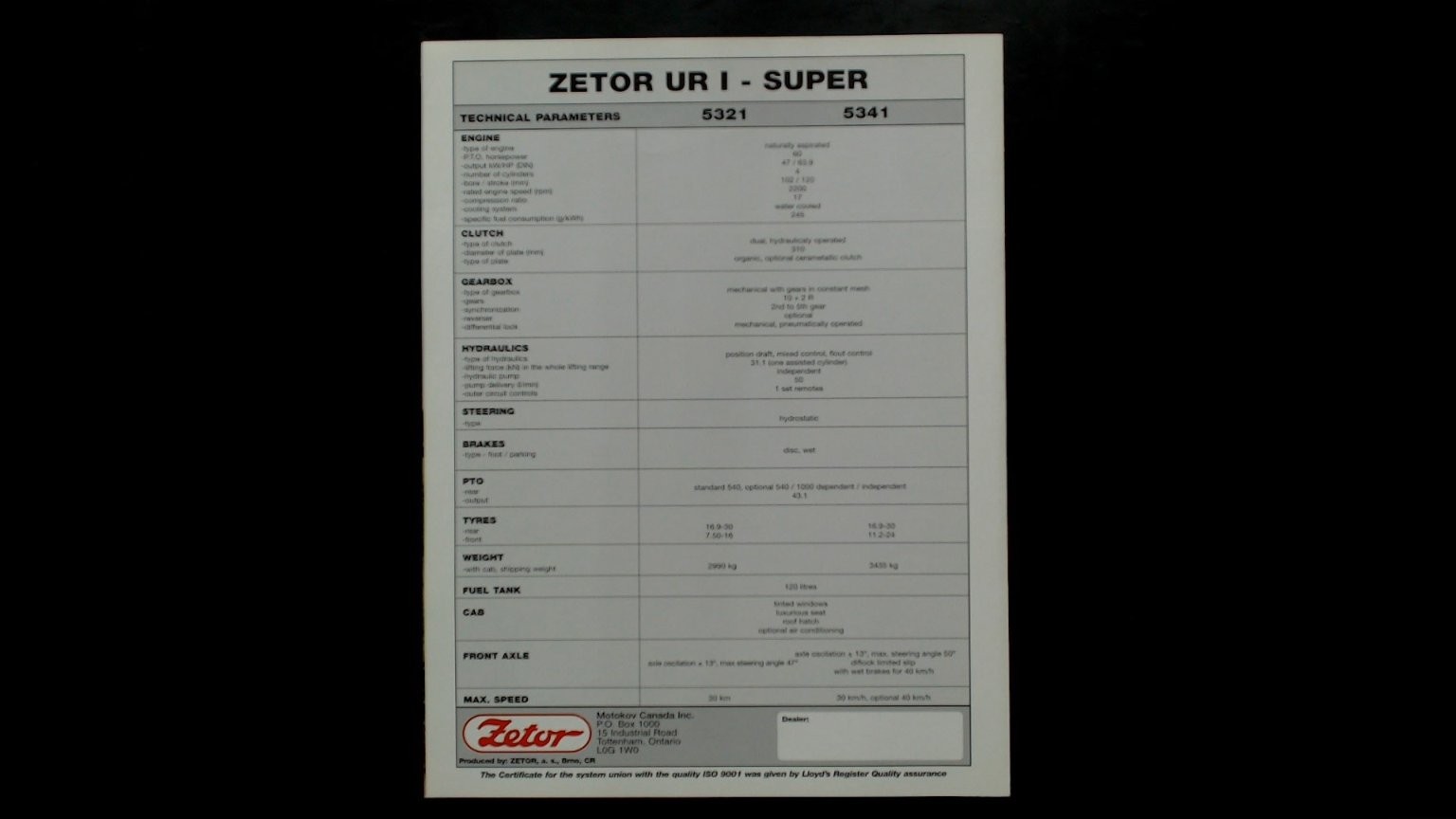 Zetor 5341 5321 Vintage Agricultural Tractor Brochure 1980s
