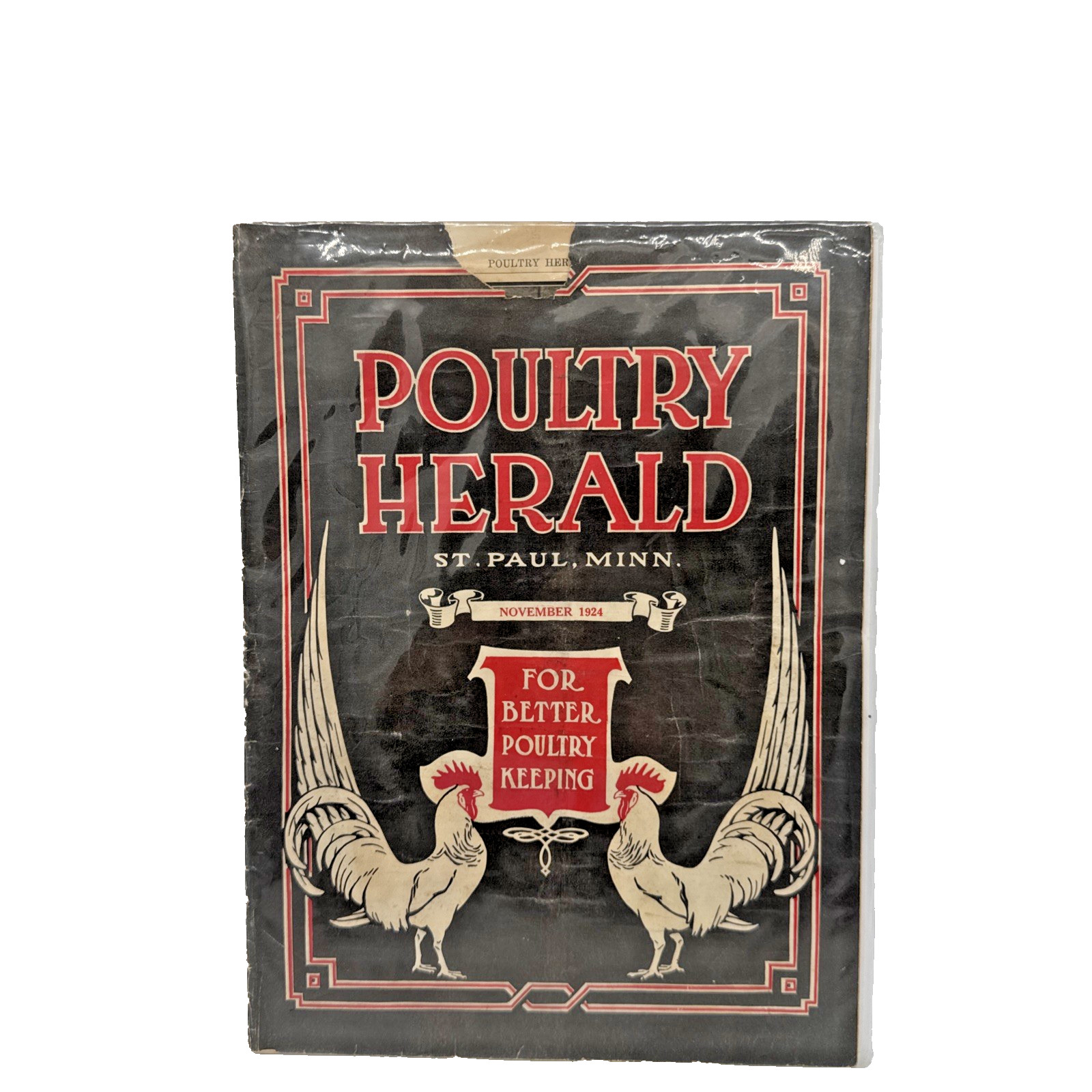 1924 Poultry Herald Magazine St Paul MN Farm Chickens Rooster Ads Vintage