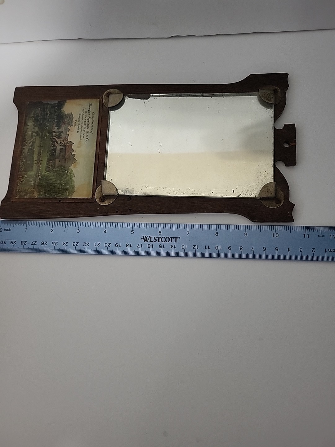 1920&rsquo;s ? SCARCE Reagor Spring ,Texas Cotton Gin Advertising, Mirror/ Wood Sign