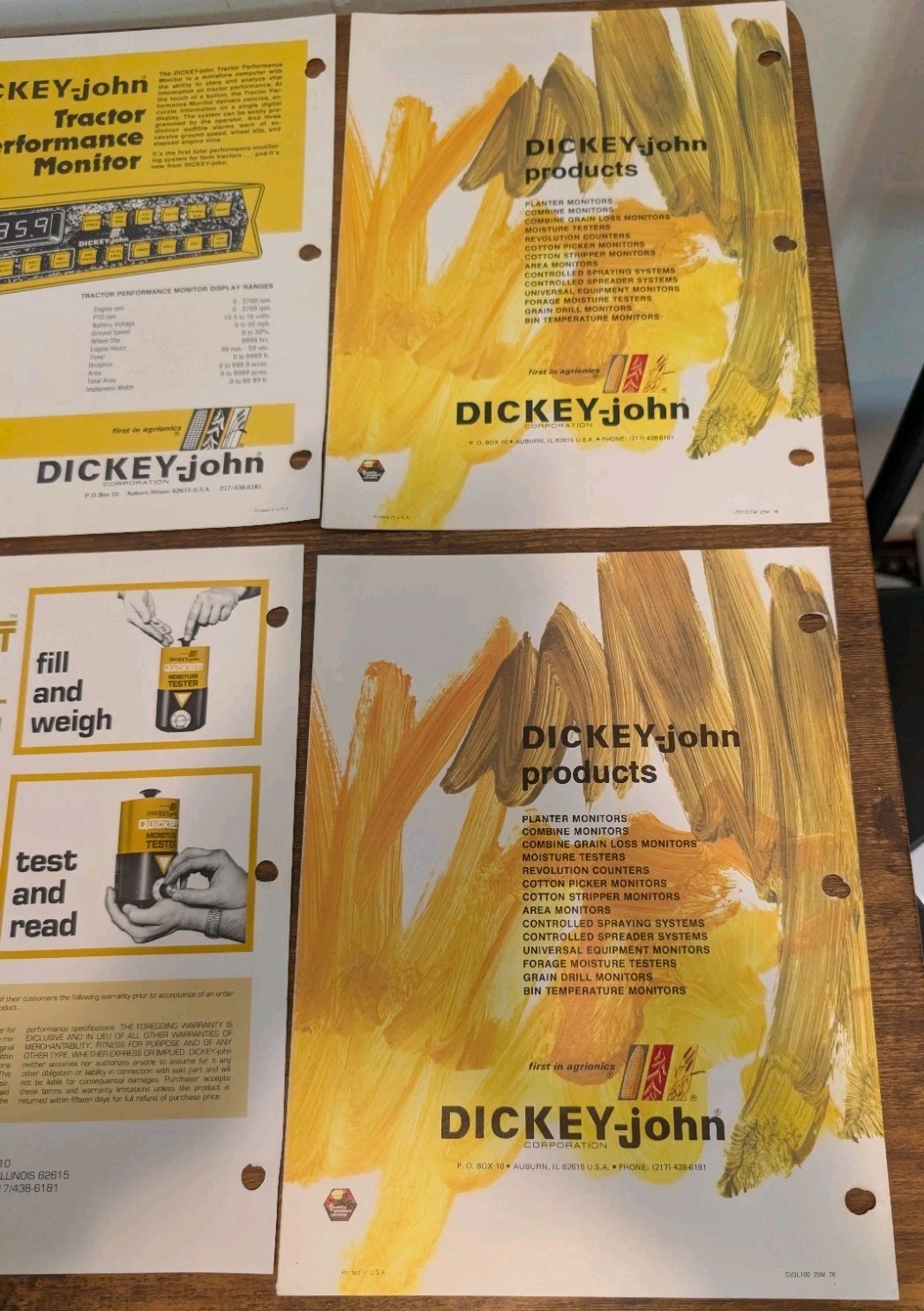 9 Dickey-john Advertising Brochures UEM,Controlled Spraying,Monitoring,Tester