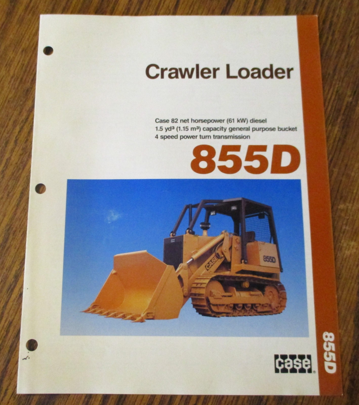 Case 855D Crawler Loader Sales Brochure Literature Ad CE45490 Dated 1990