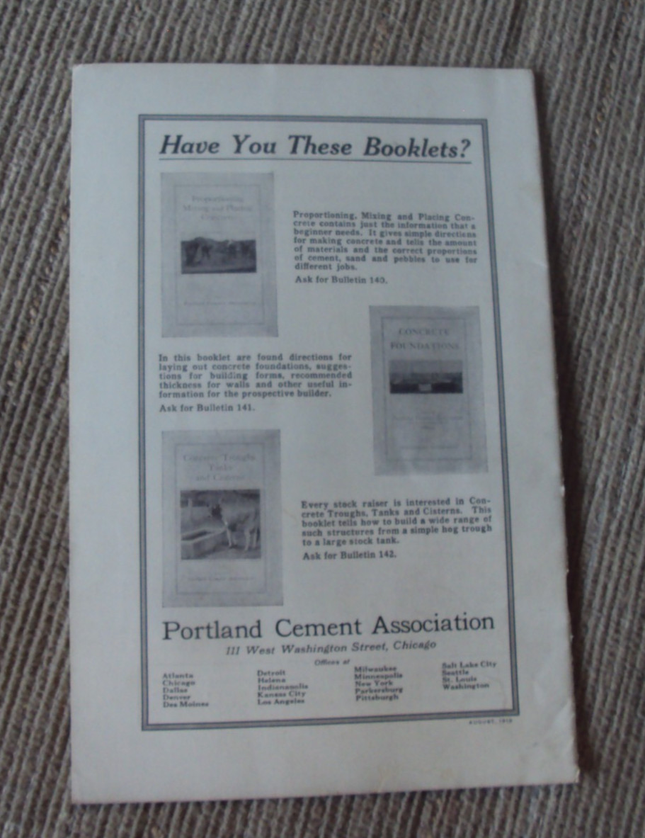 1919 Universal Portland Cement Concrete on the Hog Farm