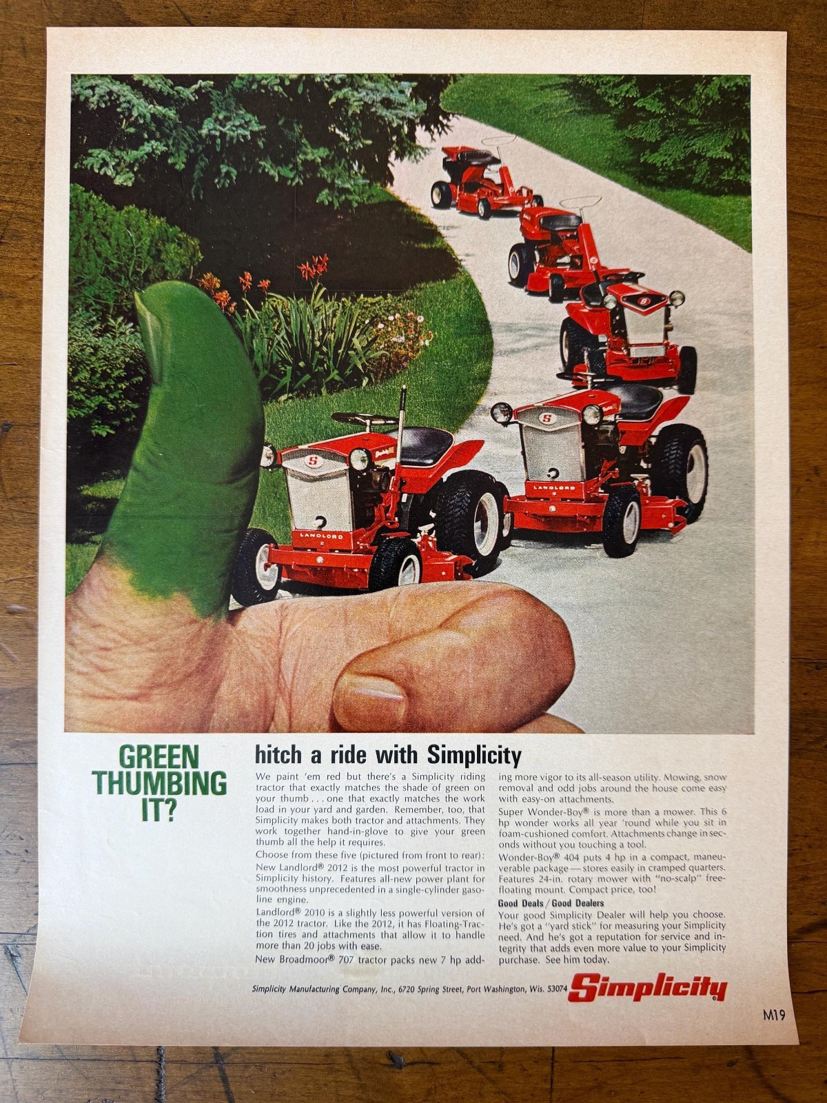 Vintage 1960s Simplicity Lawn Mower Original Print Ad