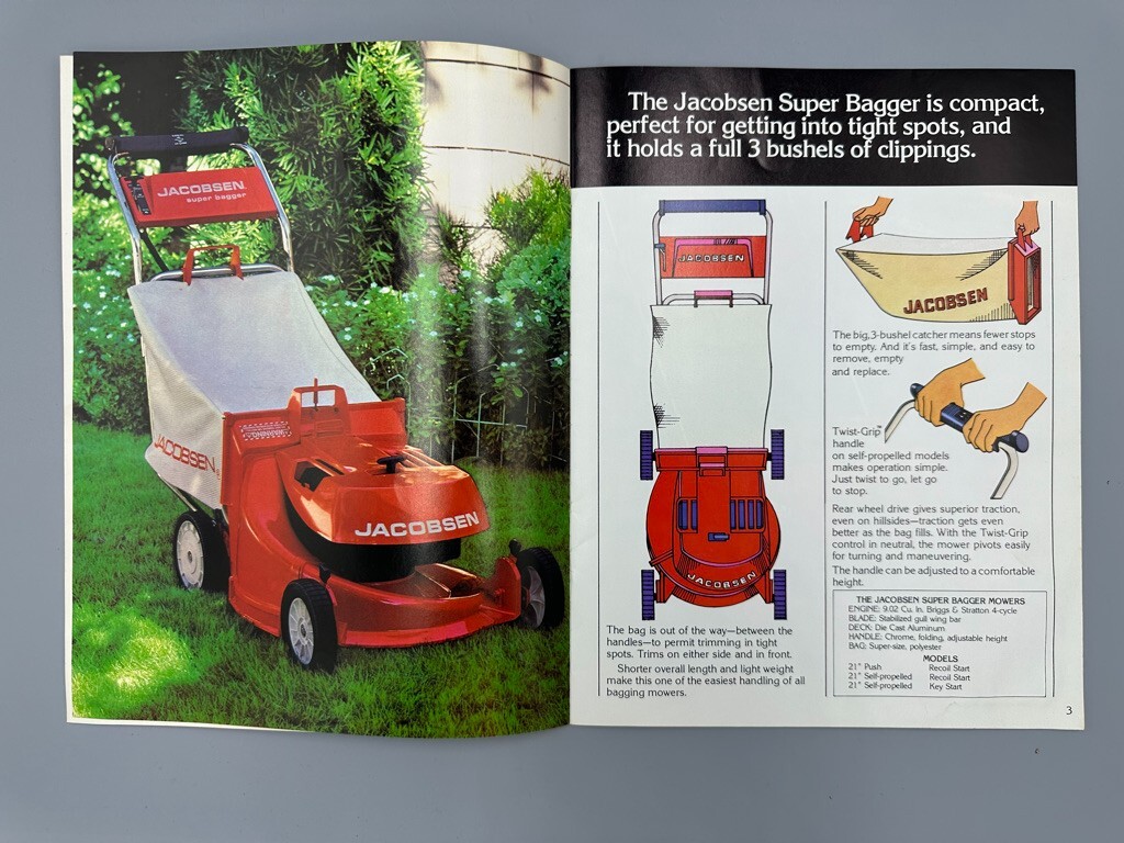 1977 JACOBSEN LAWN TRACTORS Riding Mower Advertising Catalog Vintage