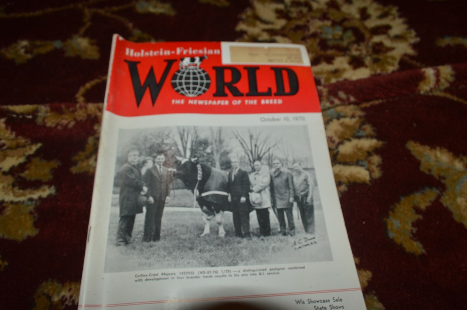 Holstein Friesian World October 10, 1970 Brochure CGPA