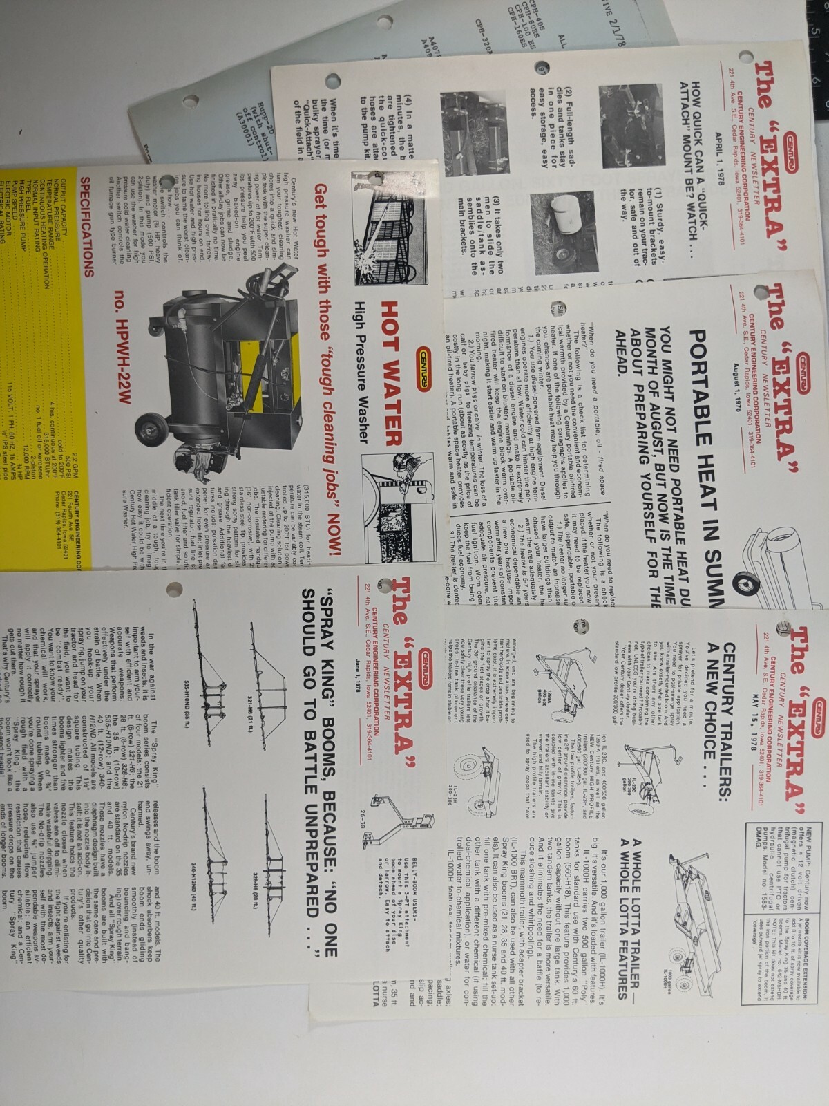 Vintage 1978 Century Engineering Newsletter « Extra » & Heaters Dealer Price Book
