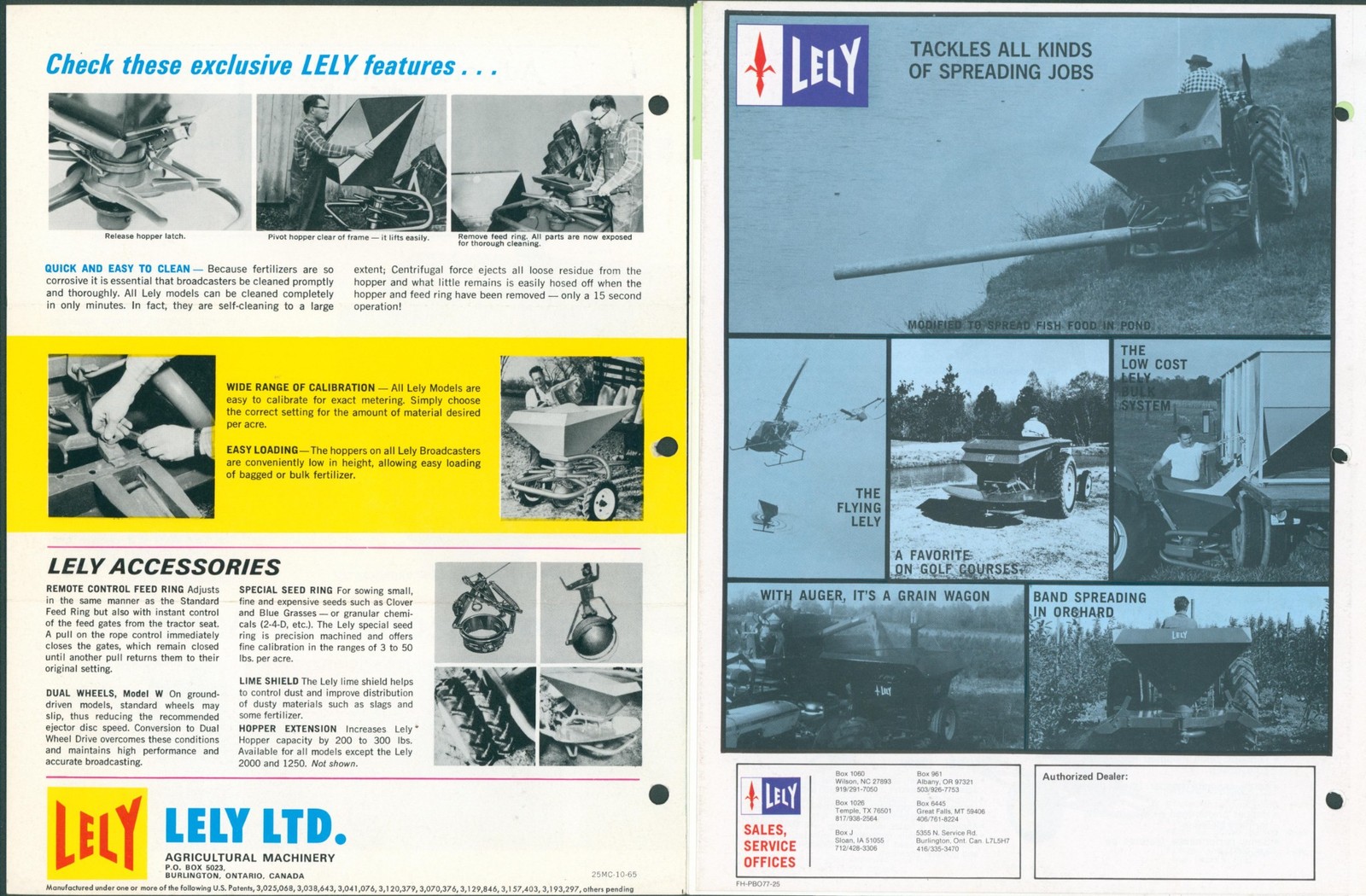 1960-70 Lely Broadcaster Dealer Glossy Brochure Broadcaster Model H Farm Tractor