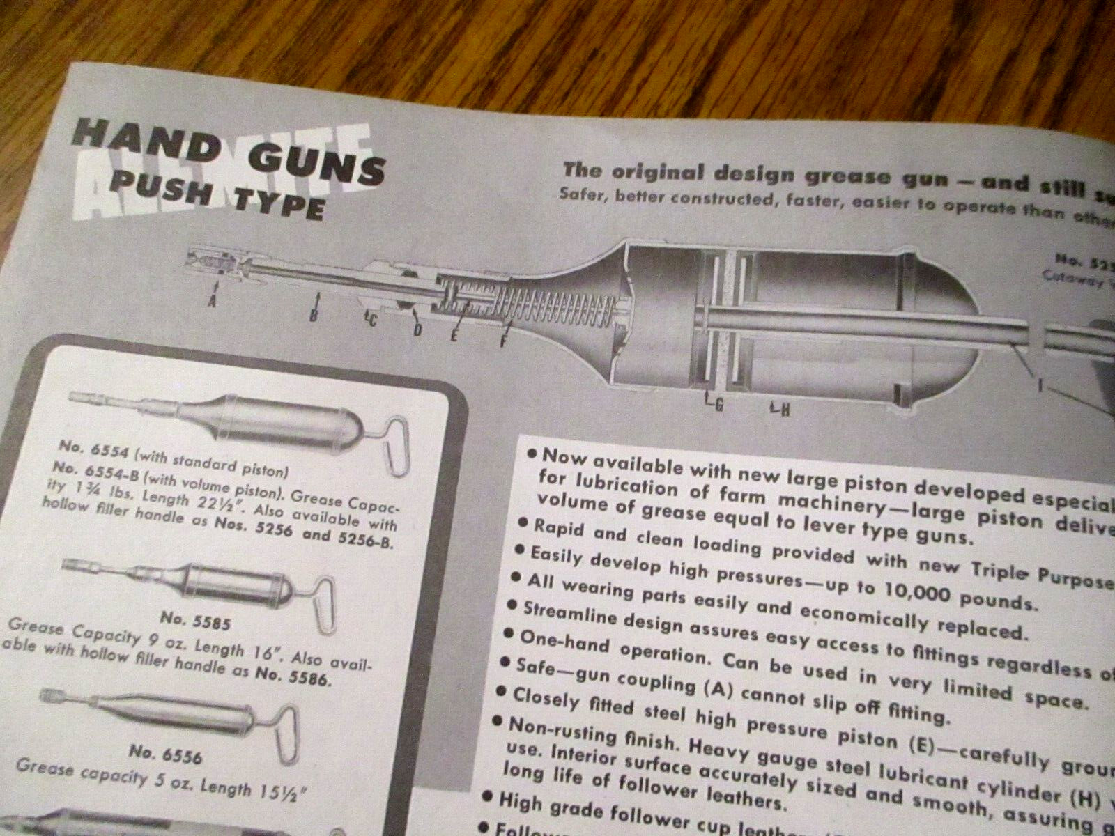 1944 Alemite Grease & Fittings for the Farm Sales Literature Brochure Ephemera