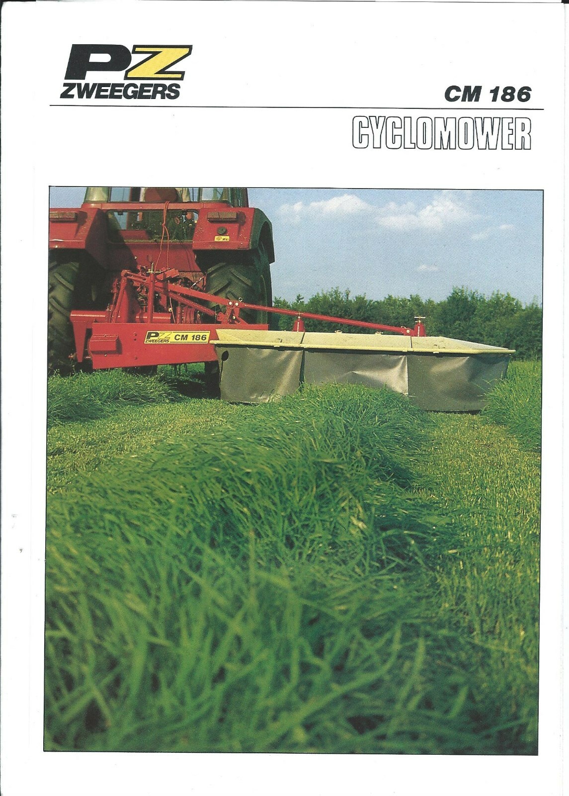 Farm Equipment Brochure – P Zweegers – CM 186 – Cyclomower – 1987 (F6891)