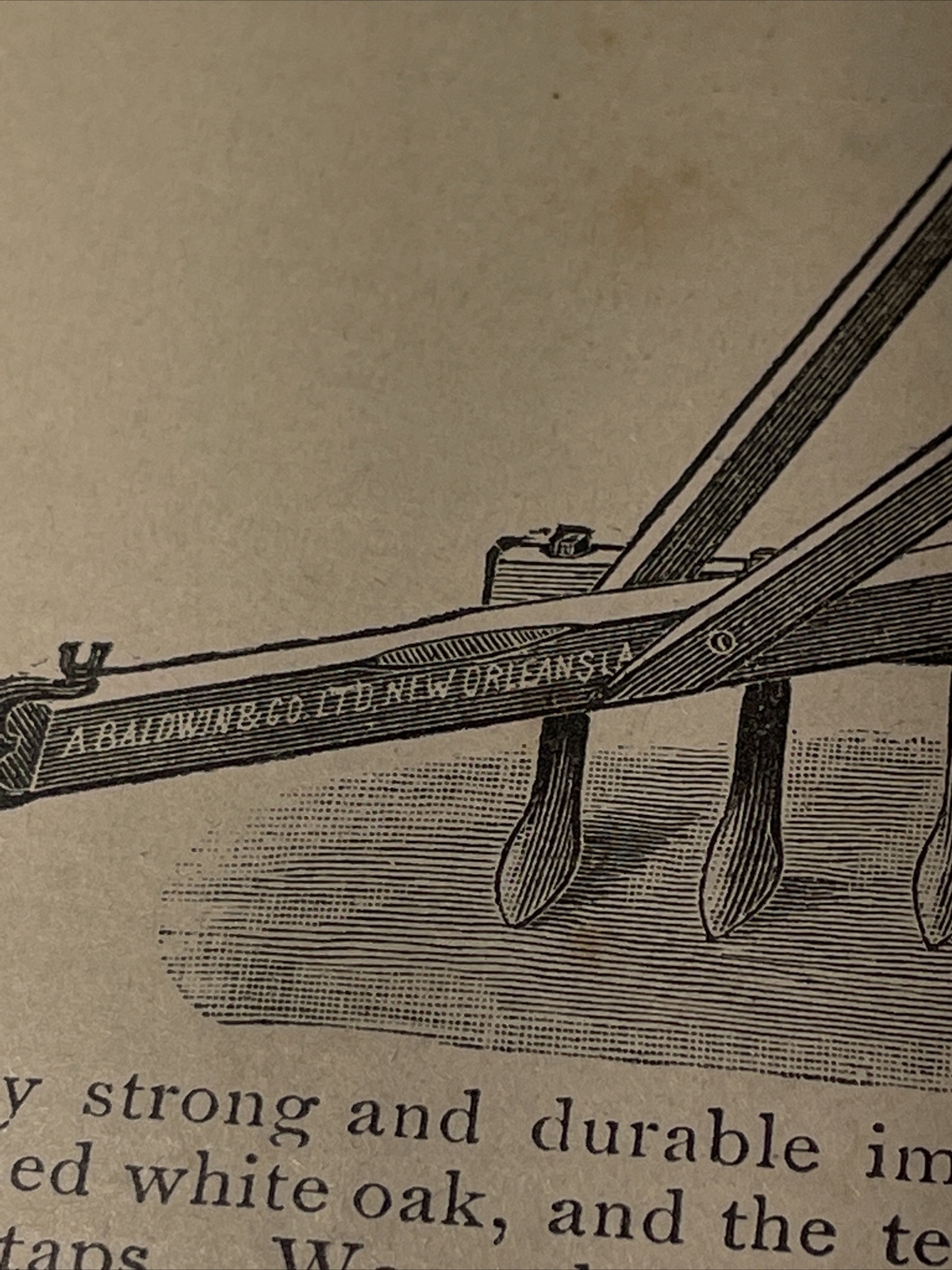 1891 Baldwin – John Deere Smoothing Harrow Farm Advertising – New Orleans