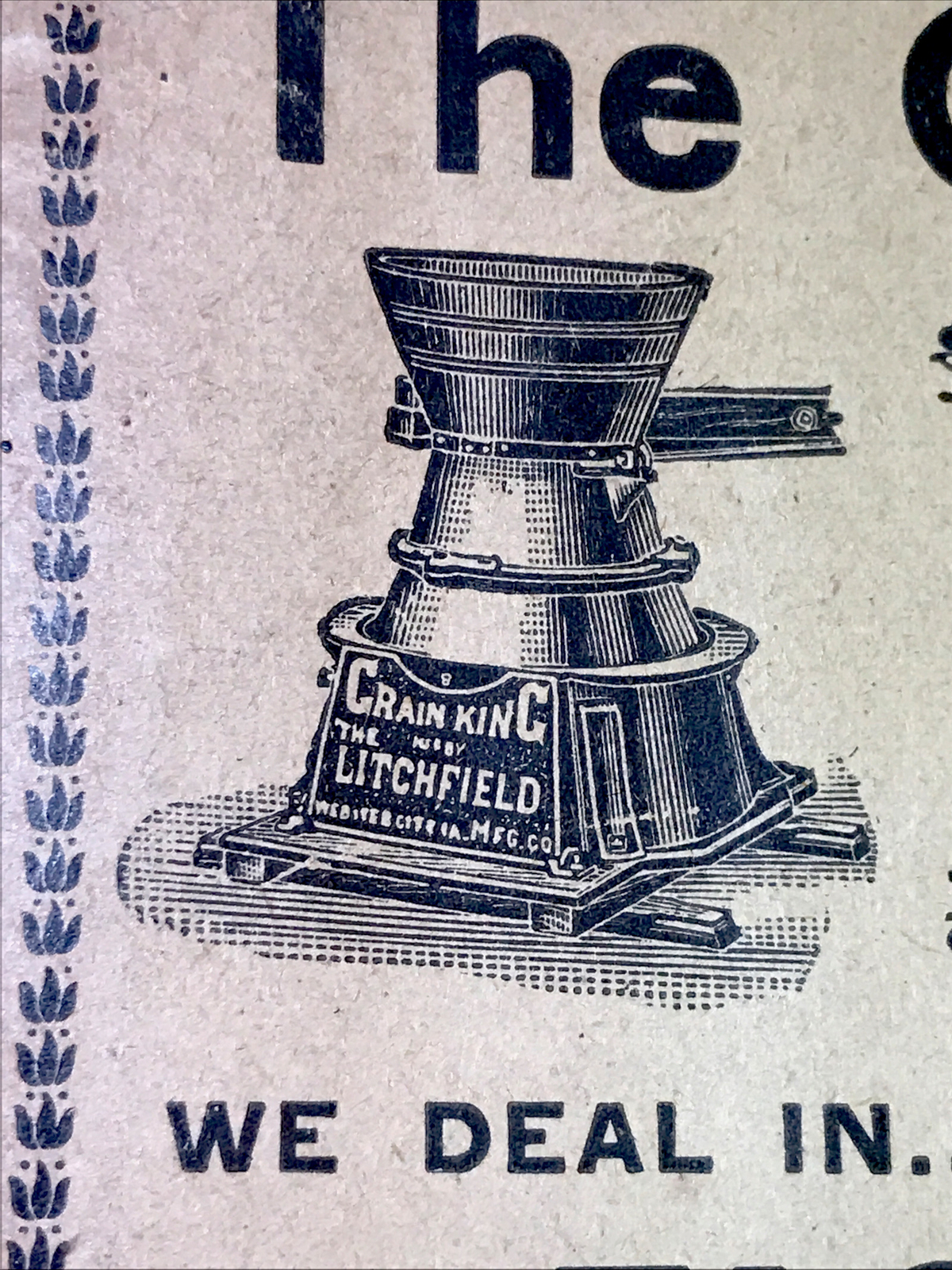 ORIGINAL 1900 Litchfield Grinder Farm Advertising – Webster City – Iowa