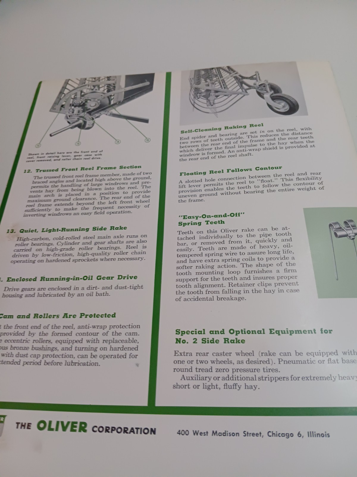 Oliver Model 2 Side Delivery Rake Tractor Dealers Sales Brochure 1965