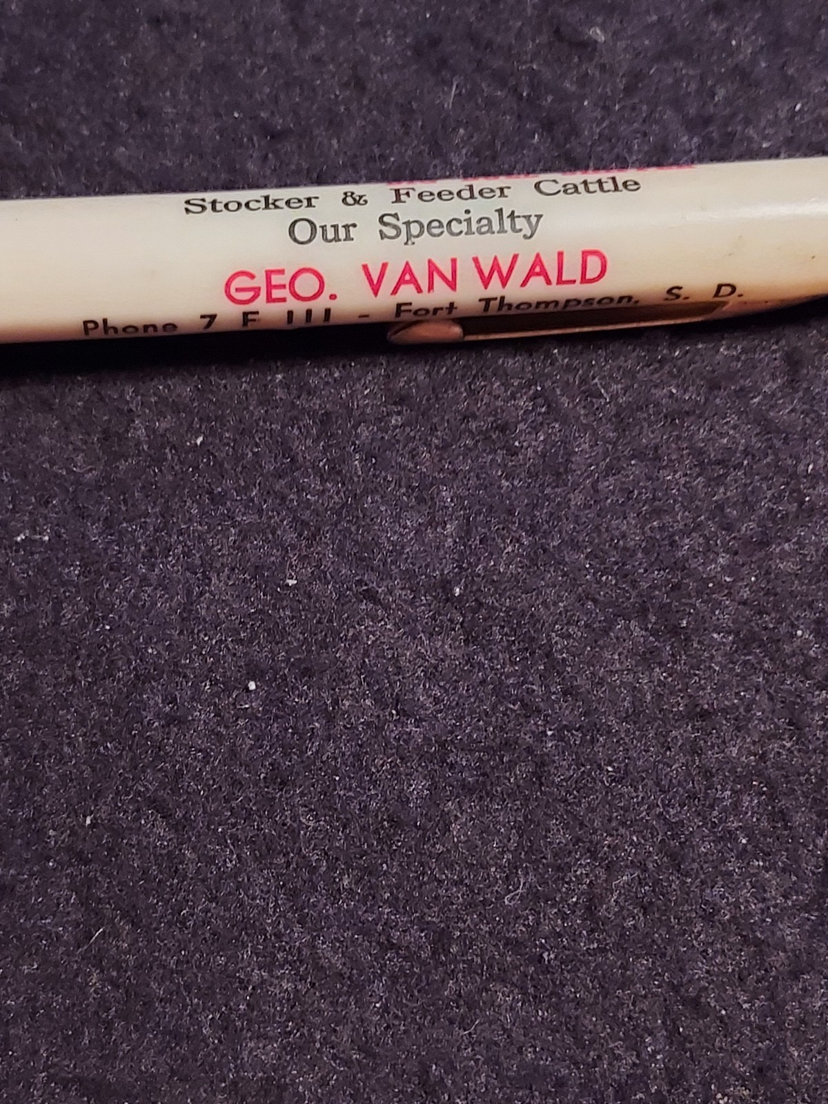 George Van Wald Bull Advertising Mechanical Pencil Fort Thompson South Dakota