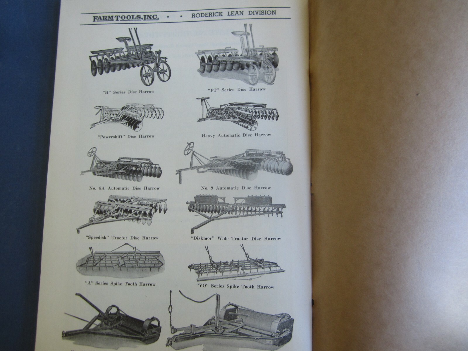 Old Vintage 1939 – Roderick Lean Agricultural Implements – CATALOG – Farm Tools