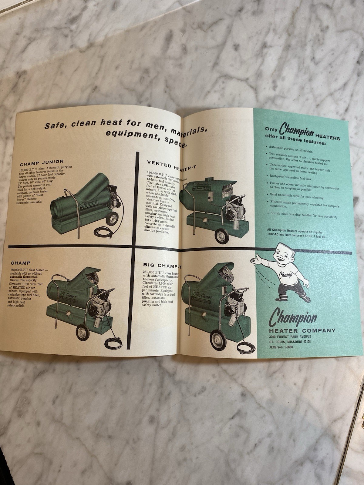 Vintage Original Champ-Heaters Advertisements, Brochures & Signs 1964-65