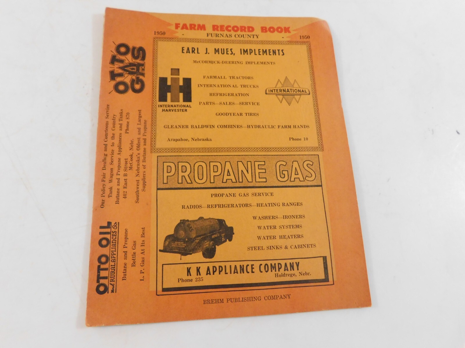 1950 FARM RECORD BOOK UNUSED BREHM PUBLISHING CO NEB WYO COLORADO S. DAKOTA RARE