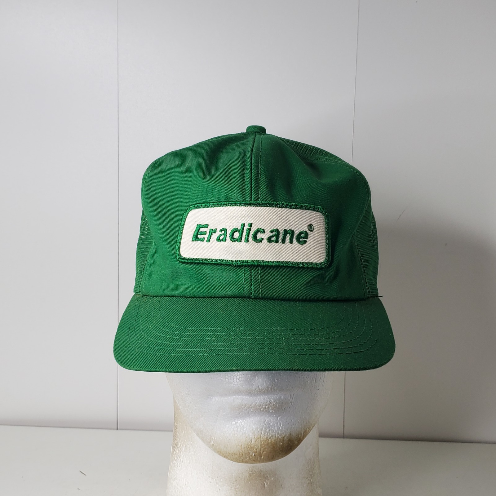 Vintage Eradicane Herbicide Patch Green Trucker Hat K-K Products Agriculture Ad