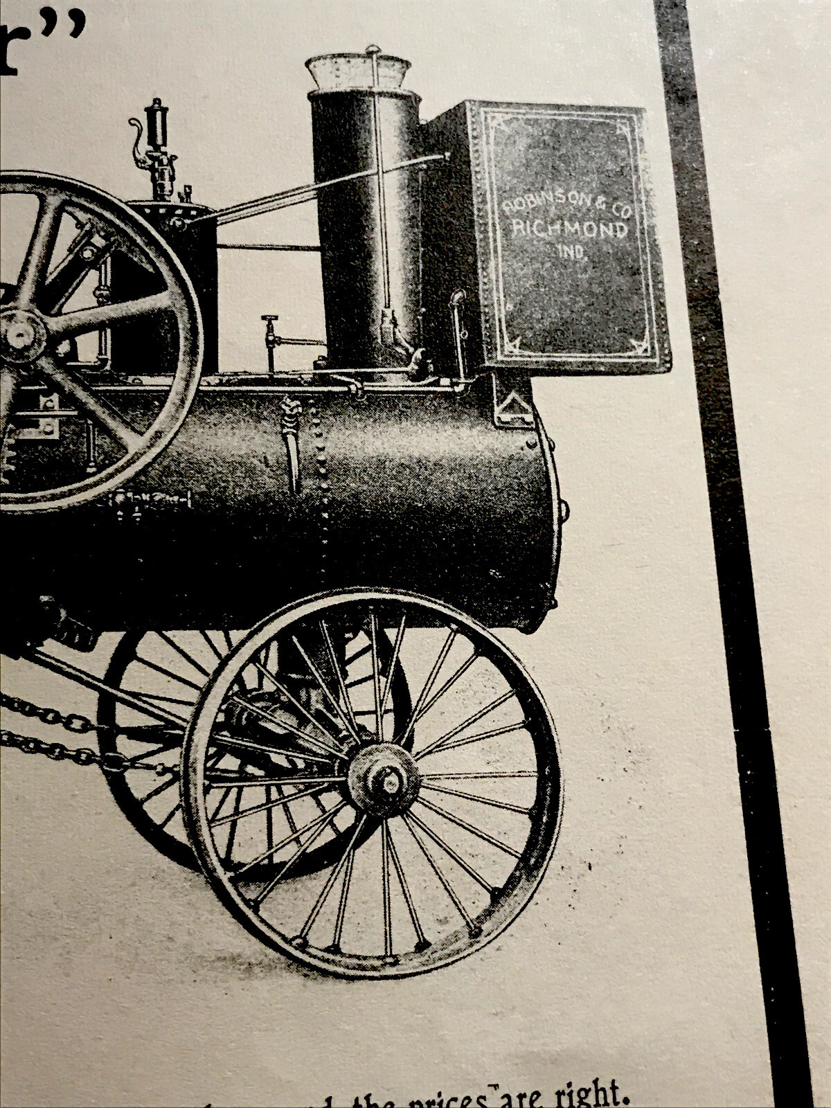 1906 Robinson Traction Engine Farm Implements Advertising – Richmond – Indiana