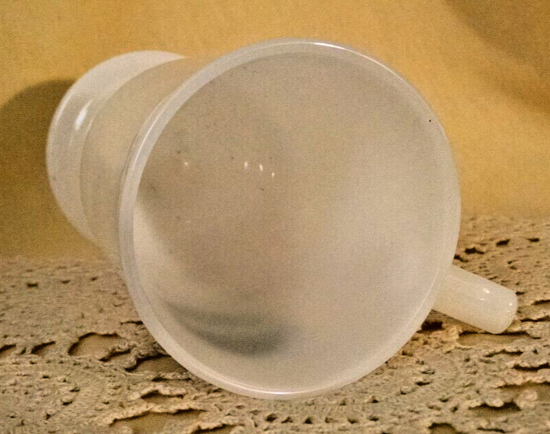 CHEMAGRO MUG WHITE MILK GLASS STEMMED GOBLET SEEN IN PROGRESSIVE FARMER CUP.