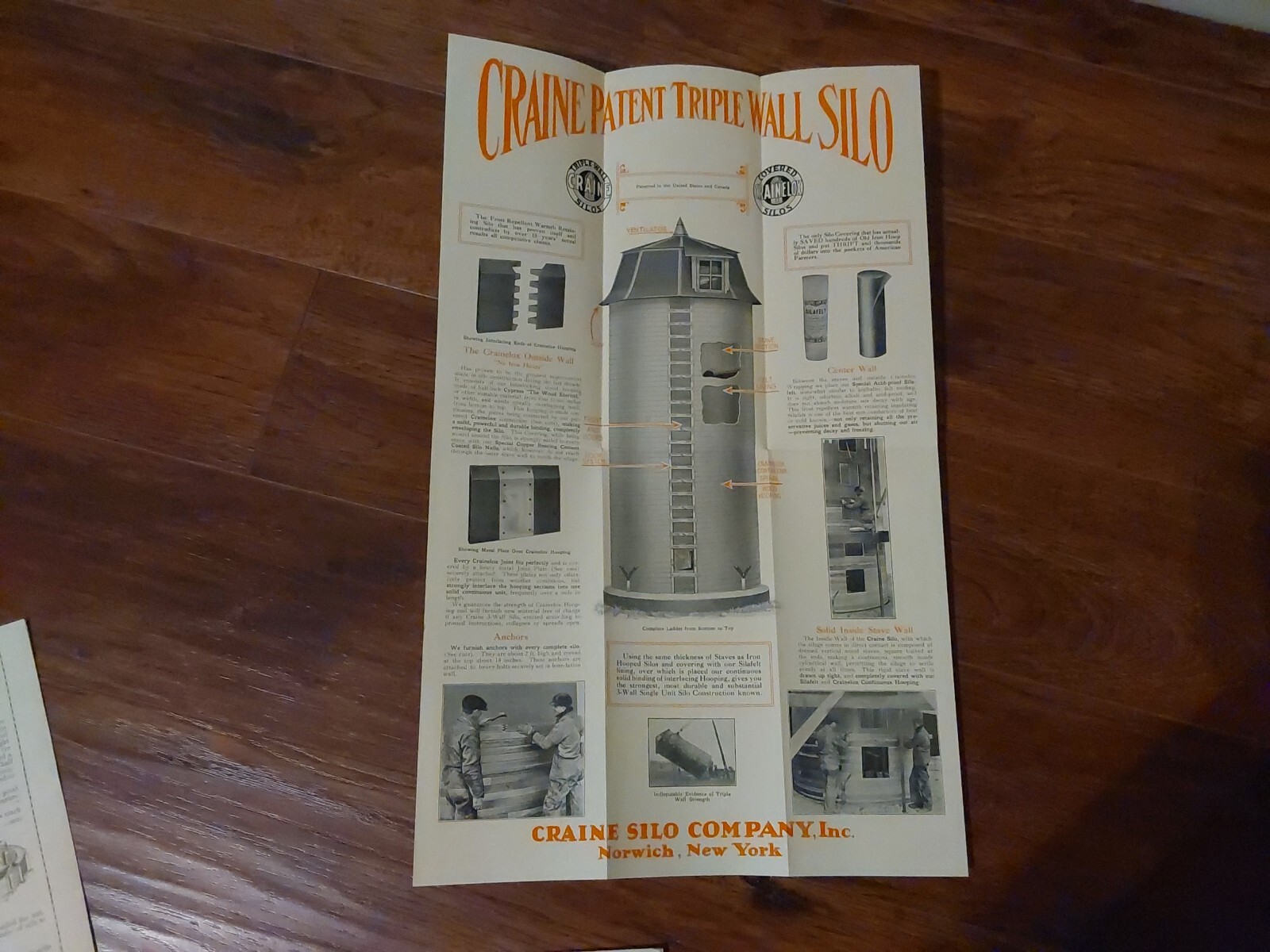 Craine Silo 1920s Advertising Brochure Lot Farm Building