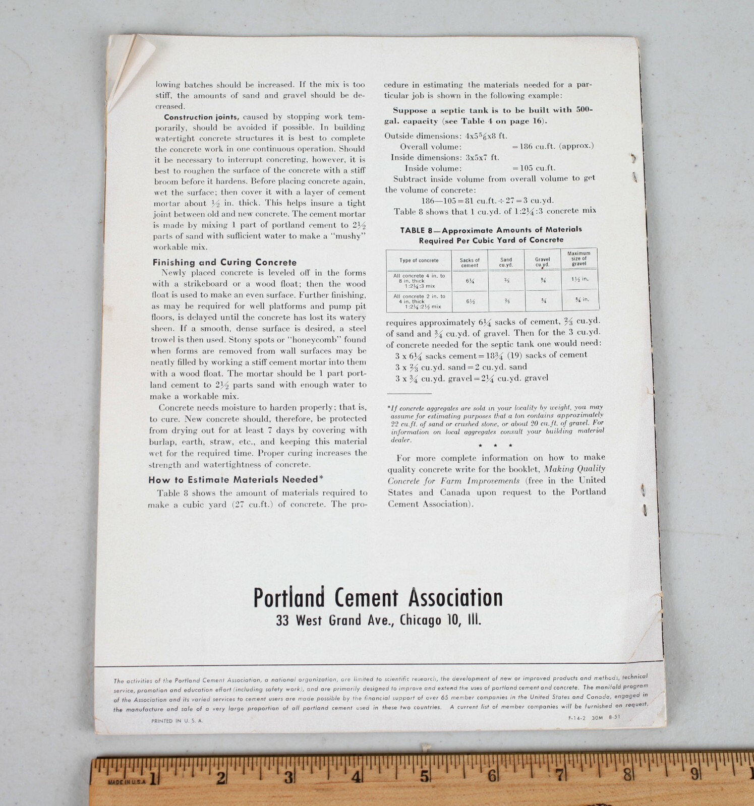 1952 Portland Cement Association Concrete Structures for Farm Water Booklet