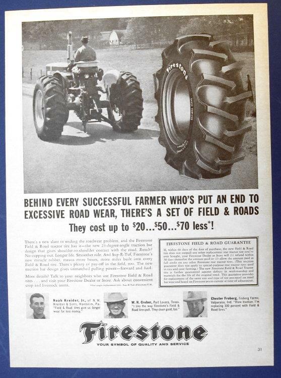 Origina 8×11 1962 Firestone Ad Photo Endorsed Noah Kreider Jr, Manheinm, PA