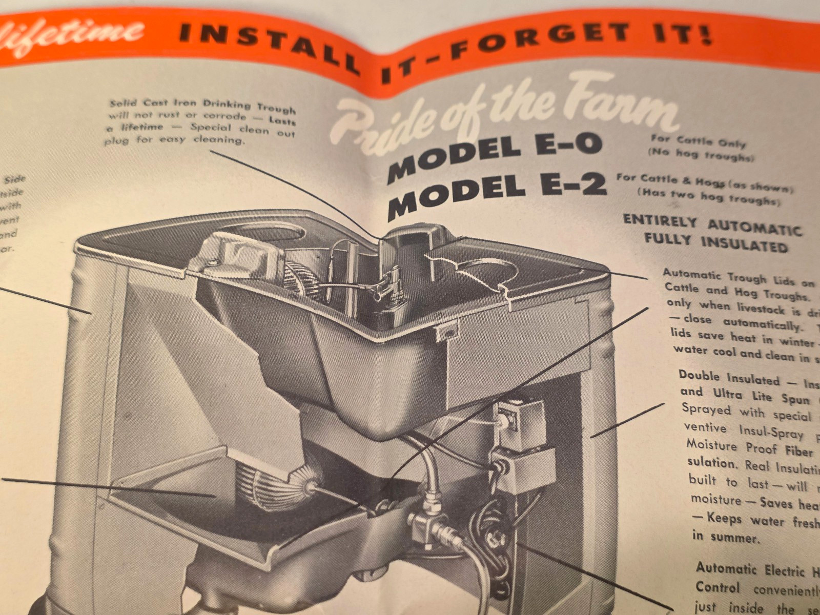 1950s Pride of the Farm Hog Livestock Automatic Water Feeder Brochure