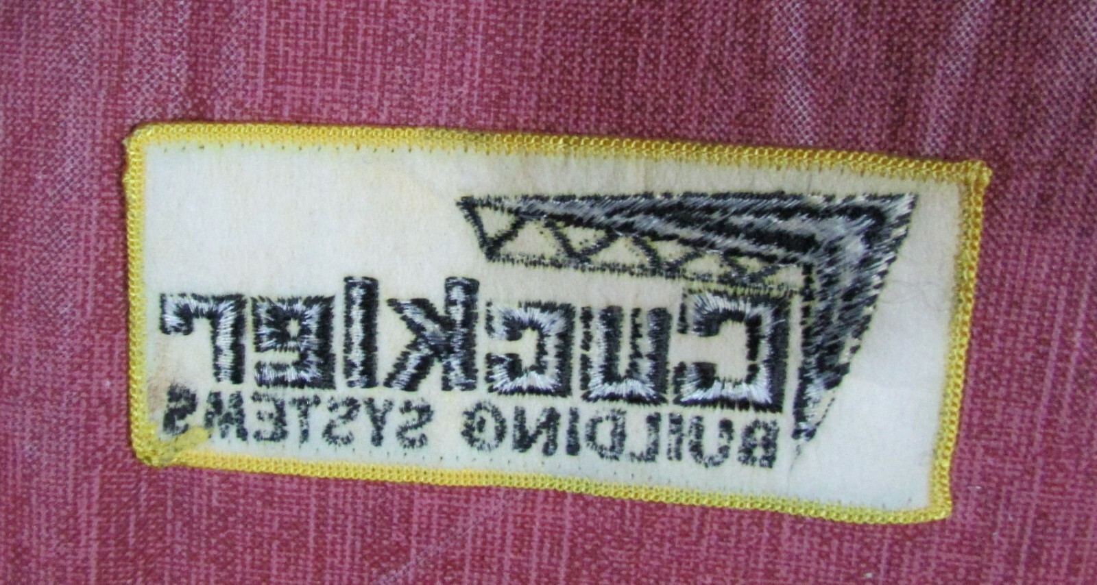 Vintage Cuckler Building Systems Yellow Black Rectangle Embroidered Hat Patch