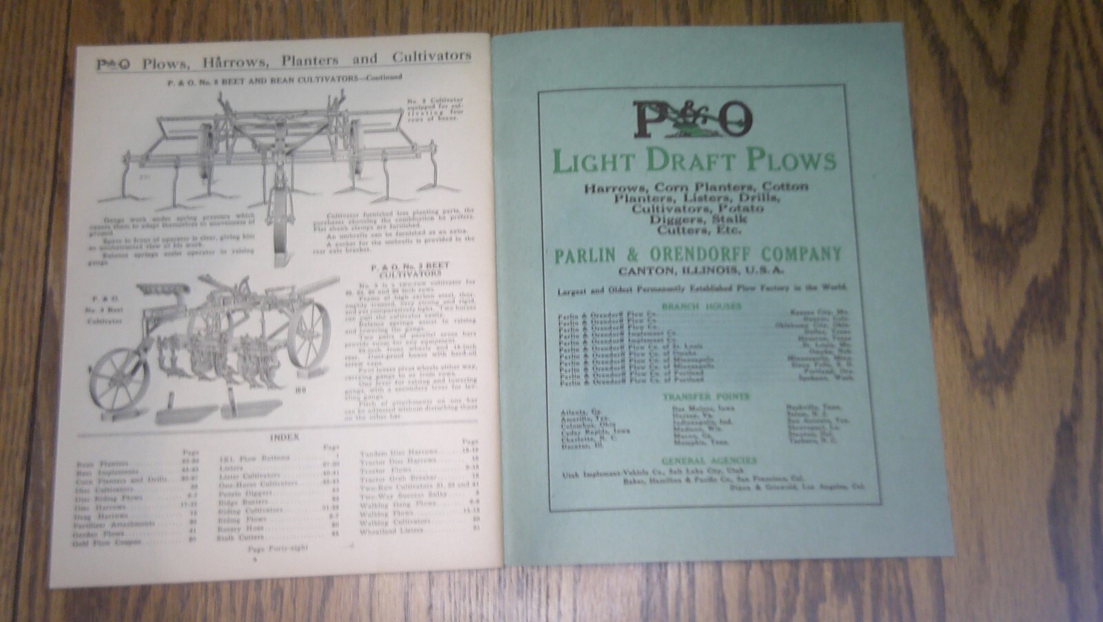 antique Advertising product booklet Parlin & Orendorff (P&O) Plow Canton, Ill 6B