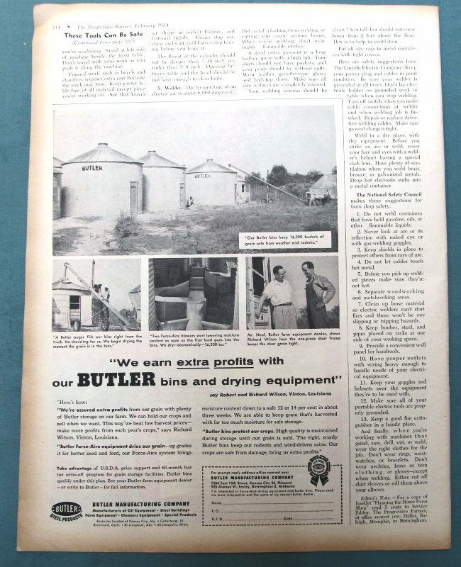Original 1954 Butler Building Ad Features Richard Wilson of Vinton, Louisiana