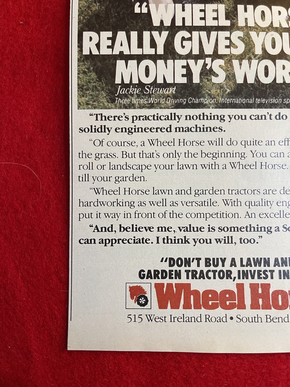 Vintage 1981 Wheel Horse Tractor Print Ad Lawn Garden Mowing Ad Only