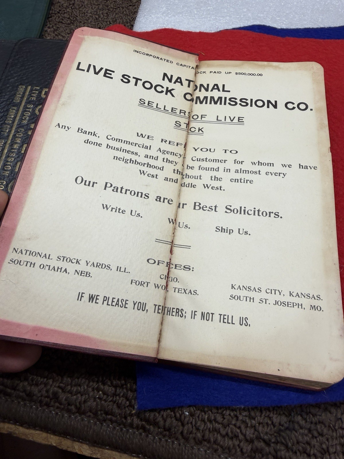 Vintage 1906 Commission Company Leather Bounds Miniature Pocket Note Pad