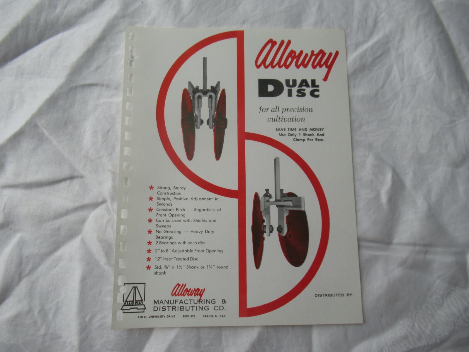 Alloway dual disc specification sheet brochure