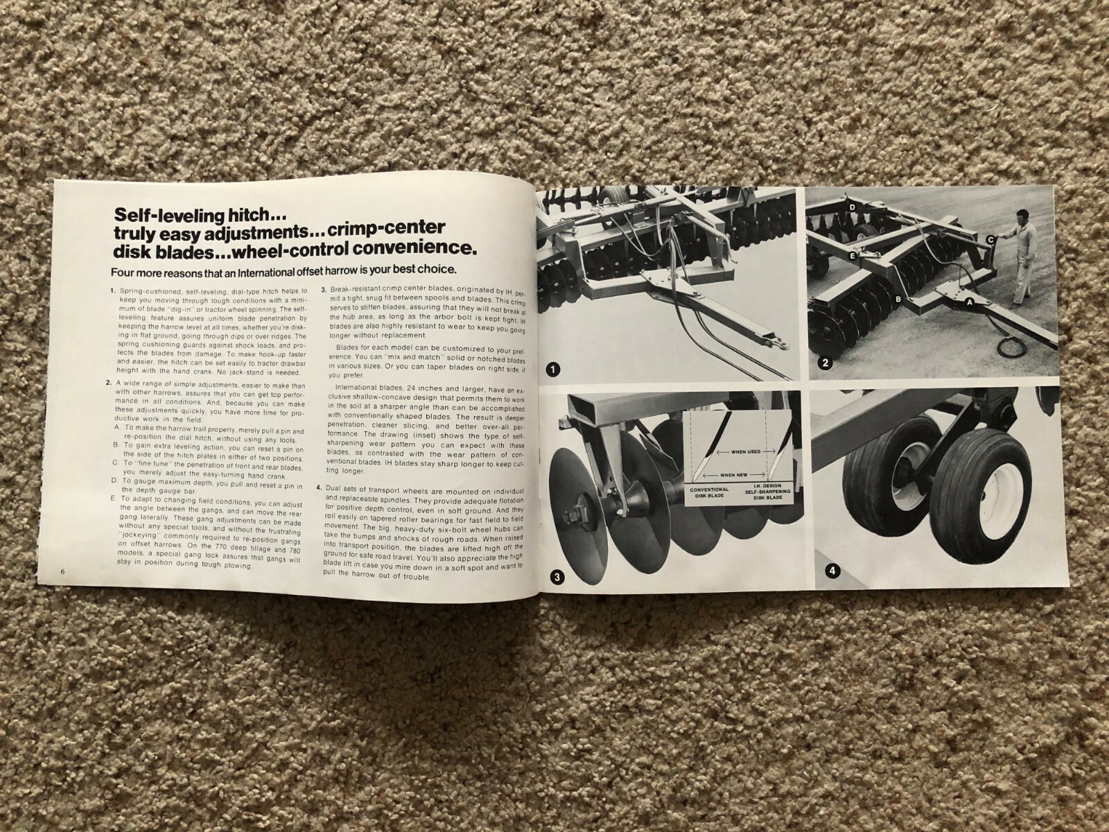 1970s International Offset Disk Harrows, original sales literature.
