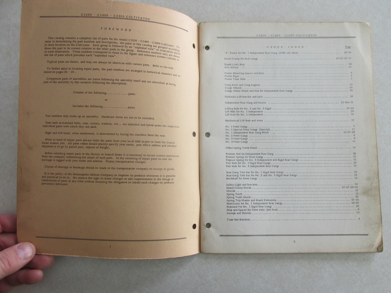 MBF51 Farm Manual MM Minneapolis Moline repair catalog Tractor Cultivators C1200