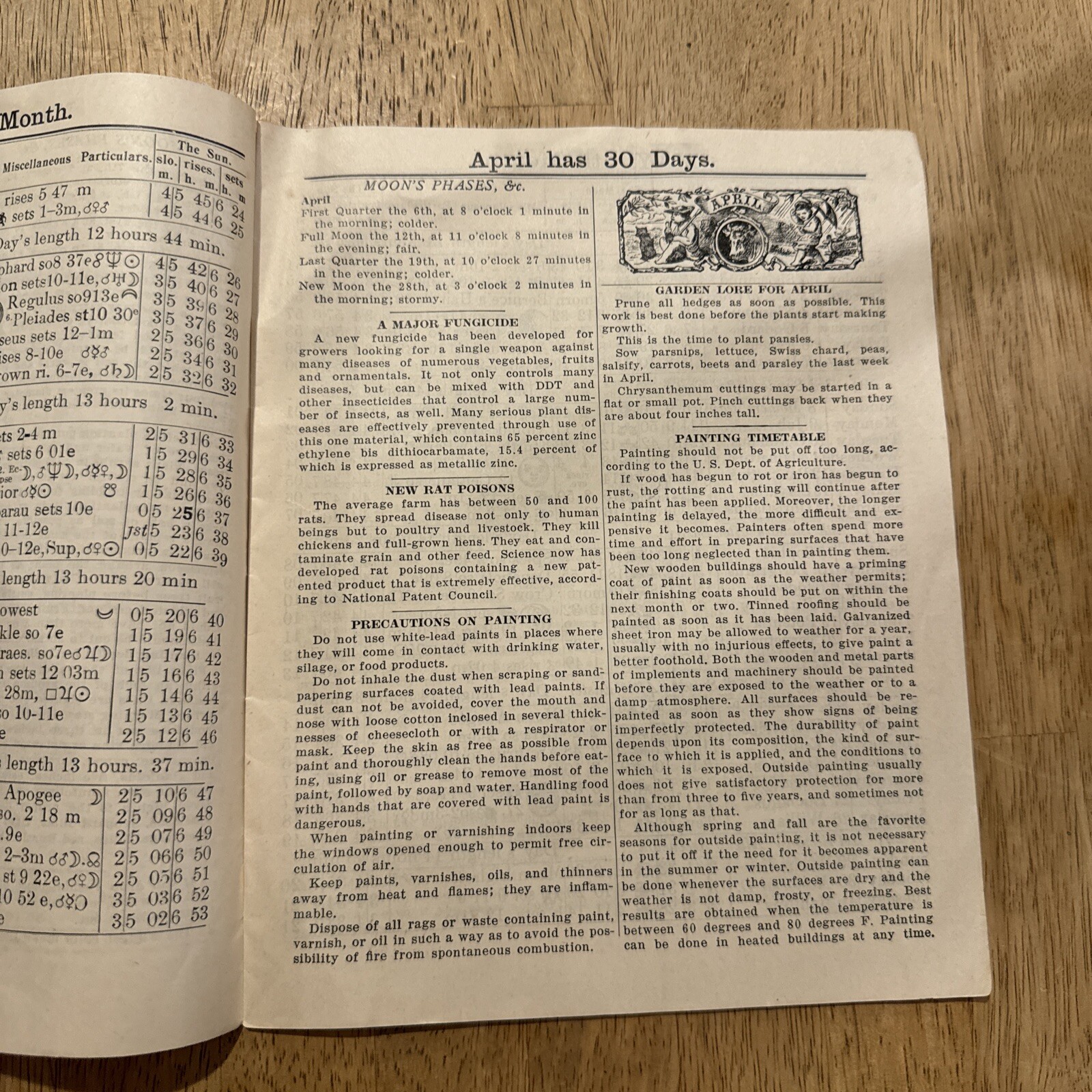 Vintage 1949 Agriculltural Almanac for The Year Of Our Lord Lancaster, PA