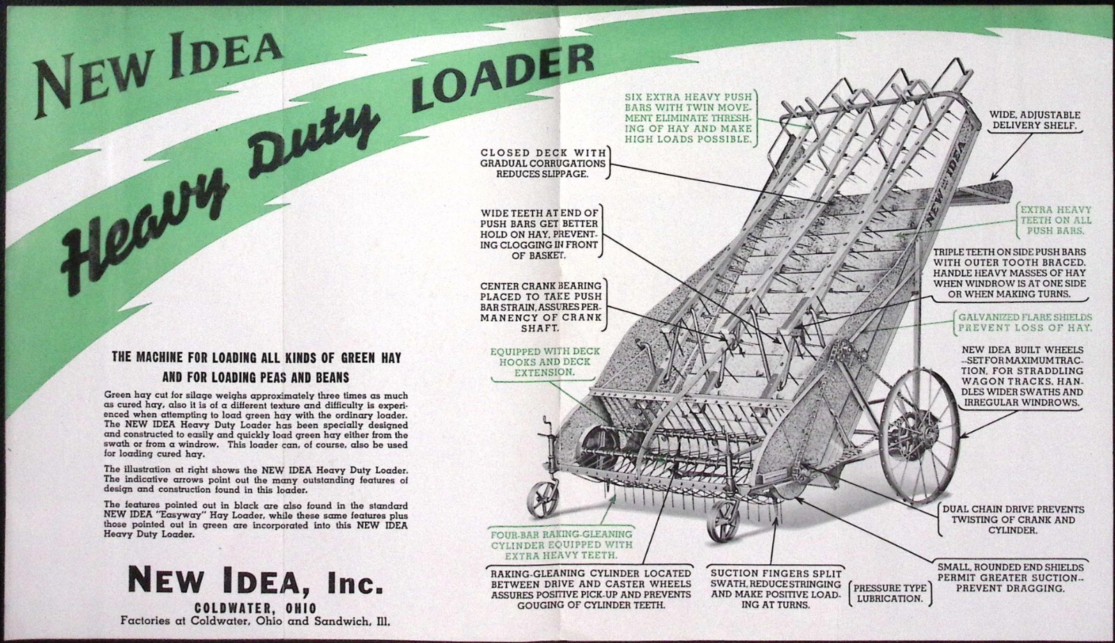 1952 New Idea Easyway Hay Loader Heavy Duty Model Dealer Brochure New Idea Inc