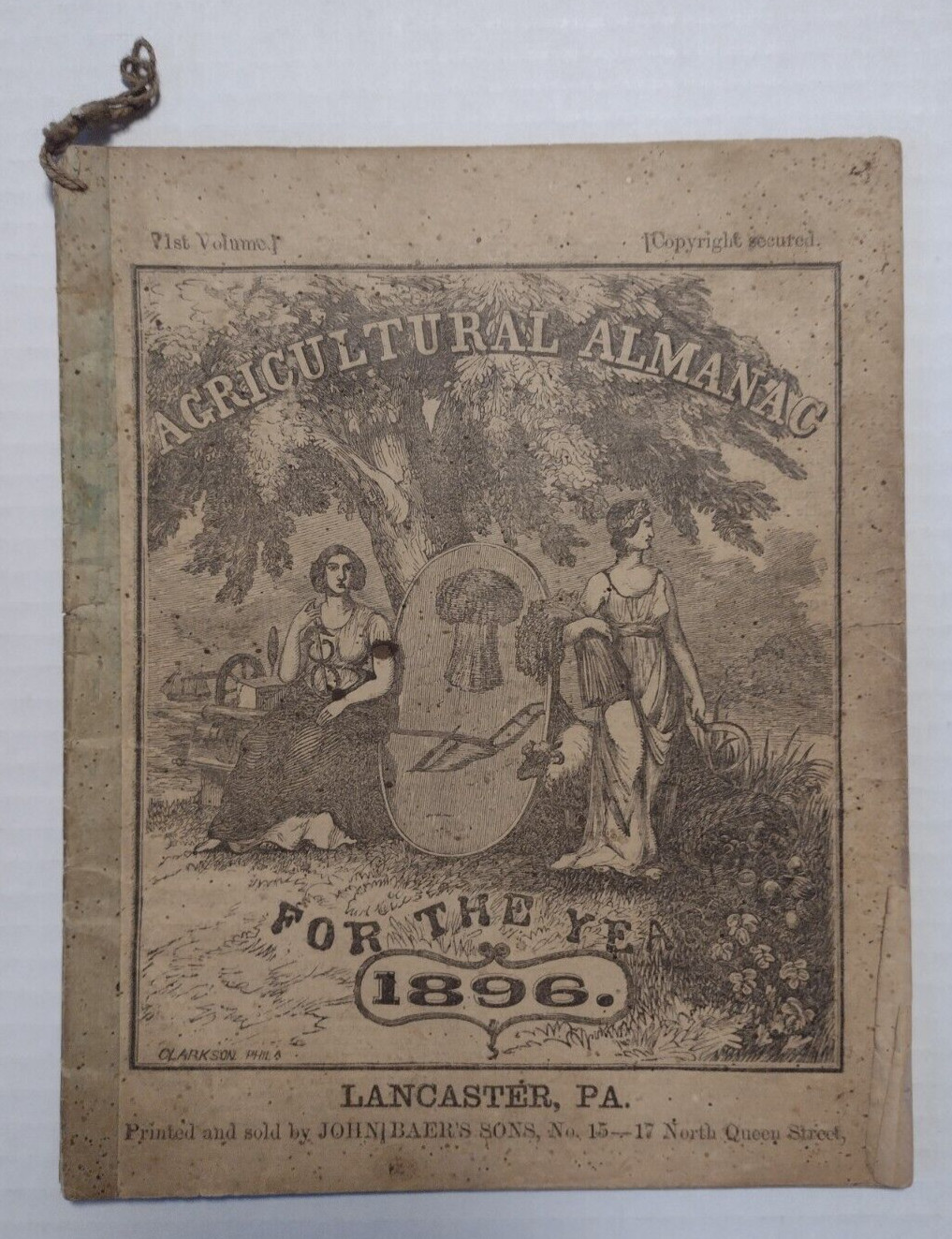 1896 John Baer&rsquo;s Sons Lancaster, PA Agricultural Almanac