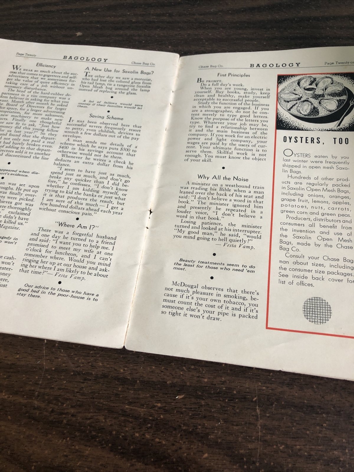 BAGOLOGY CHASE BAG CO. COMPANY PORTLAND OREGON April 1938 BAGS OF ALL KINDS