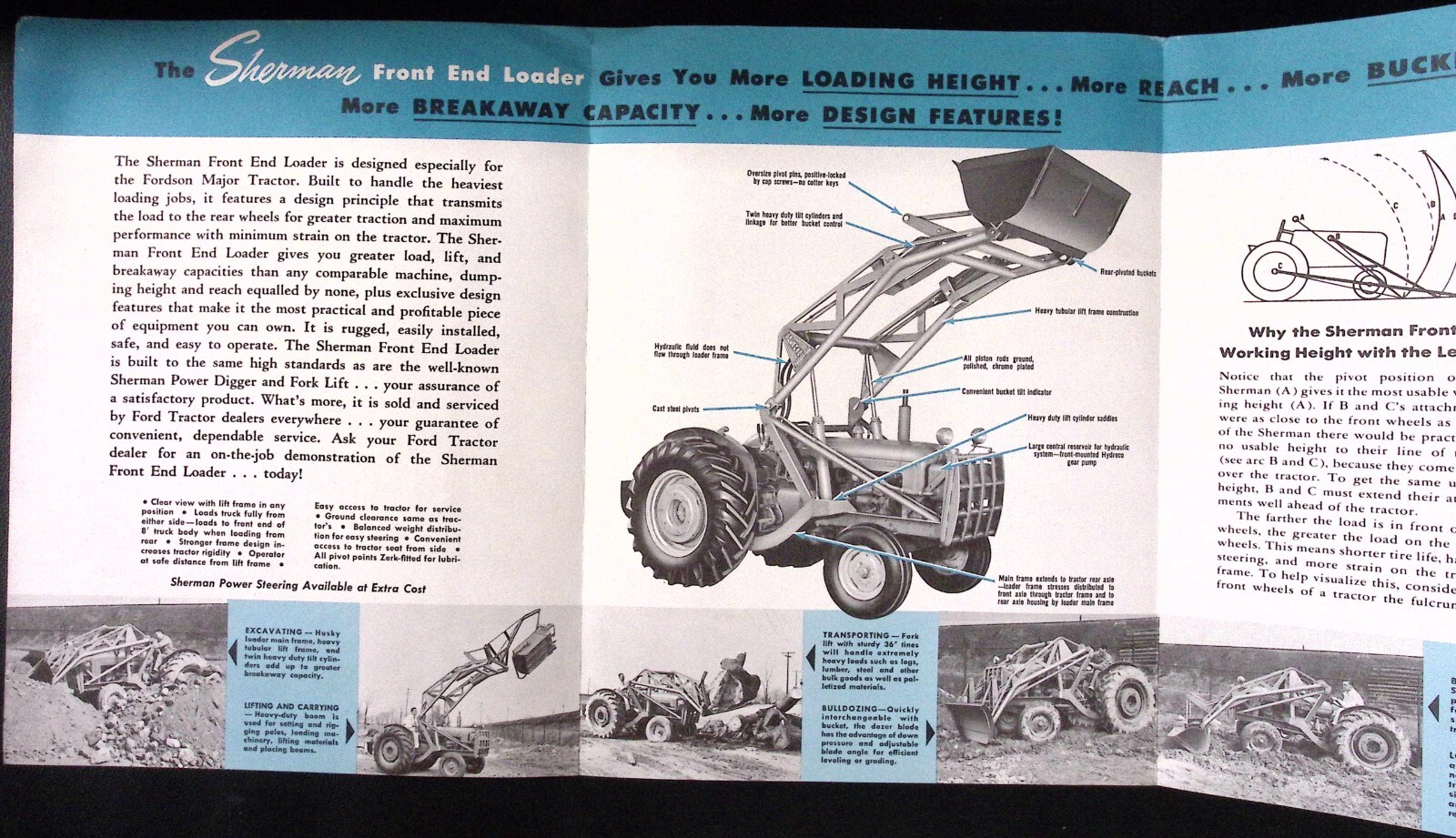1958 Sherman Front End Loader for Fordson Tractors Dealer Brochure