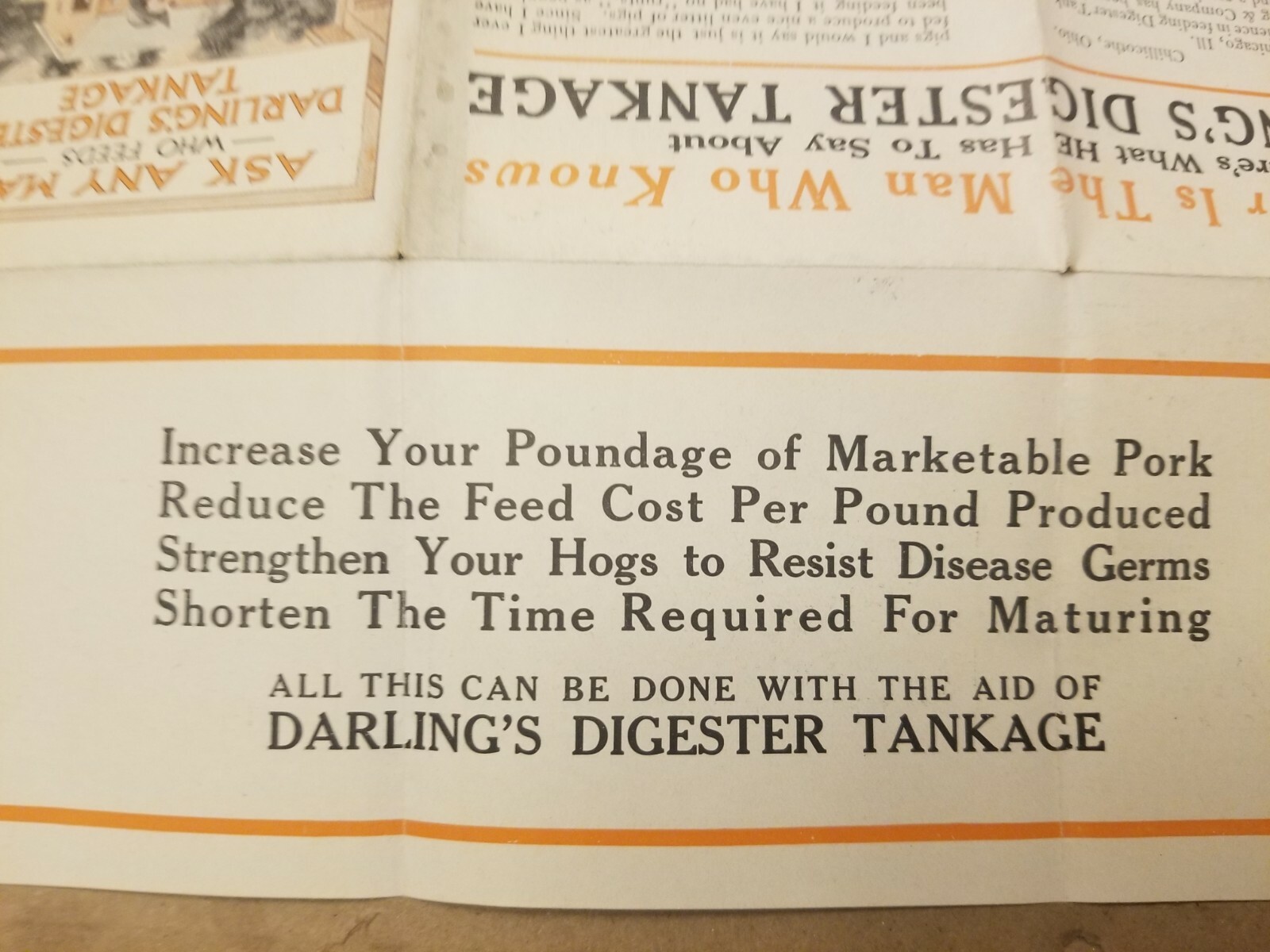 VINTAGE AGRICULTURE BROCHURE. DARLING&rsquo;S DIGESTER TANKAGE.