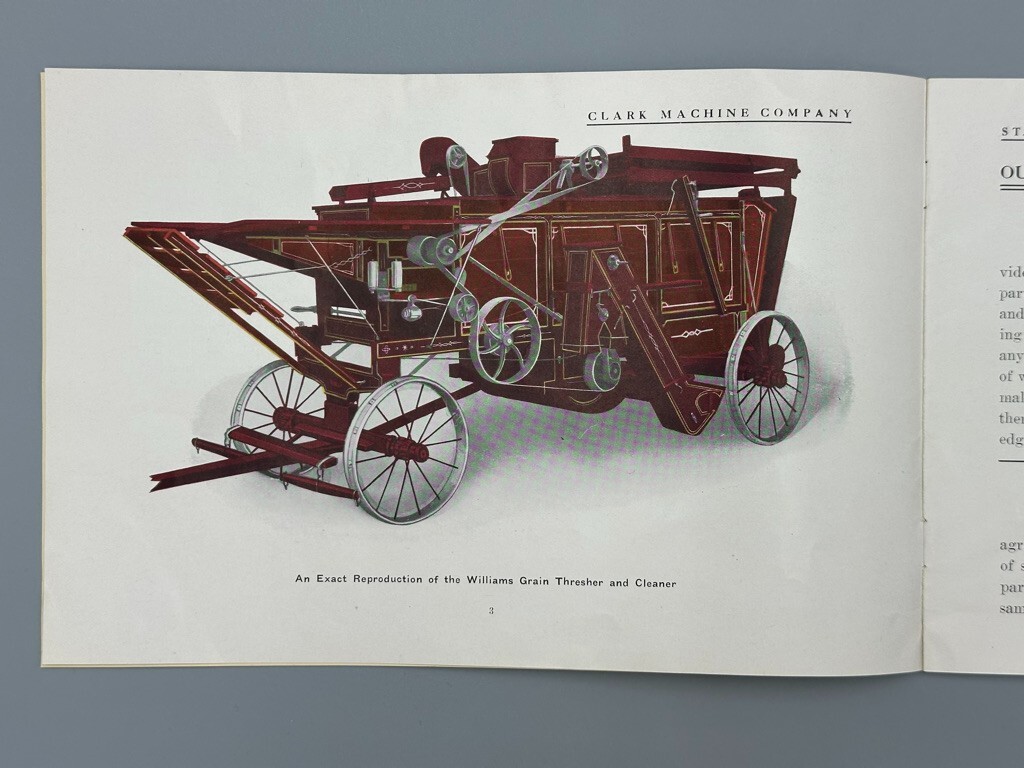 c 1900 CLARK Machine WILLIAMS THRESHER Farm Catalog ST JOHNSVILLE NY Advertising