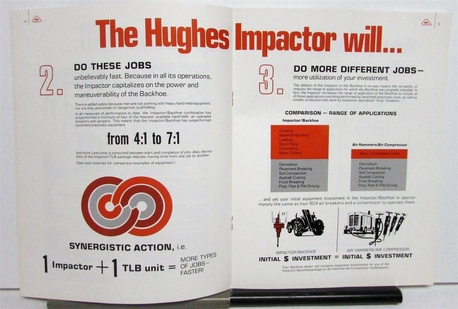 1969 Hughes Impactor Tractor Backhoe Specification Construction Sales Brochure