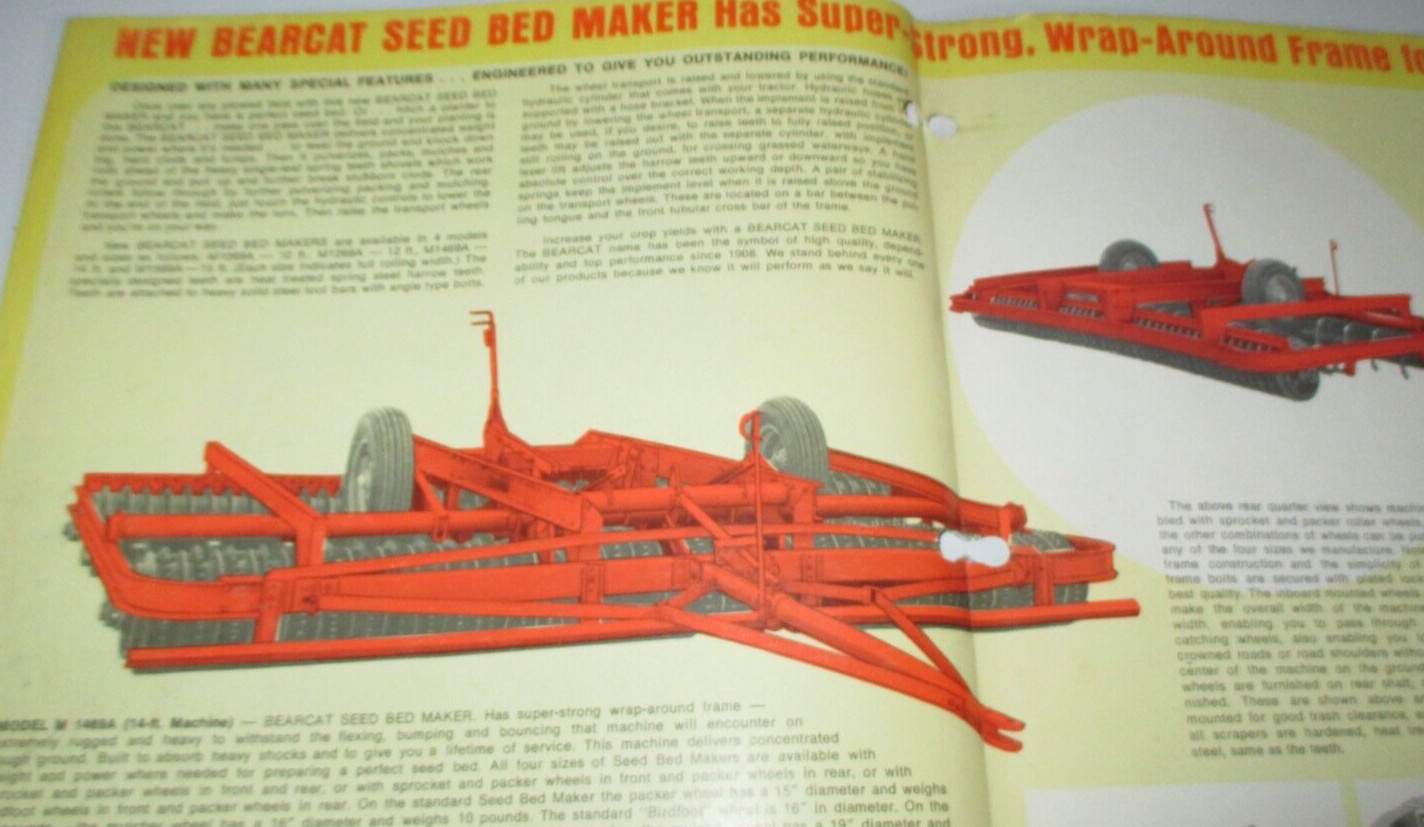 Bear Cat M1069A M1269A M1469A M1569A Seed Bed Maker Sales Brochure Literature
