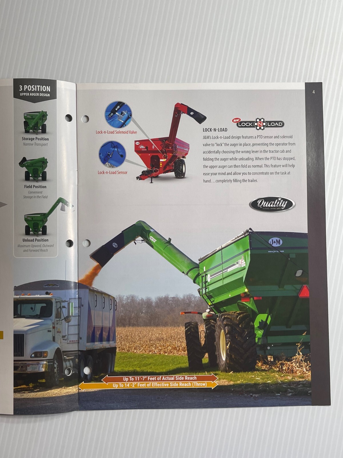 J&M X-Tended Reach Grain Carts Sales Brochure *2010s* (Showroom Sales Book)