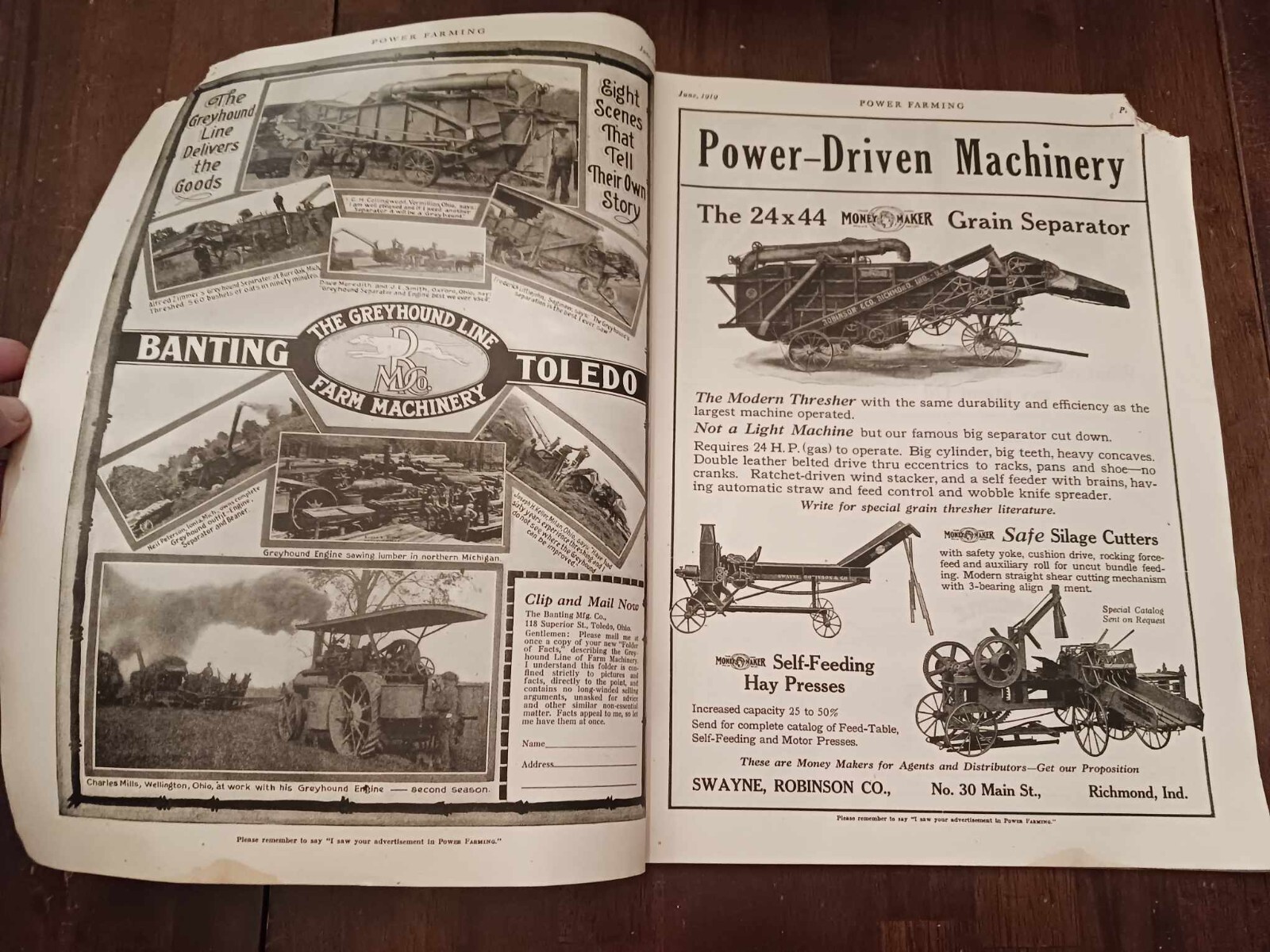 Vintage Magazine Power Farming June 1919 Ads Photos Farming News