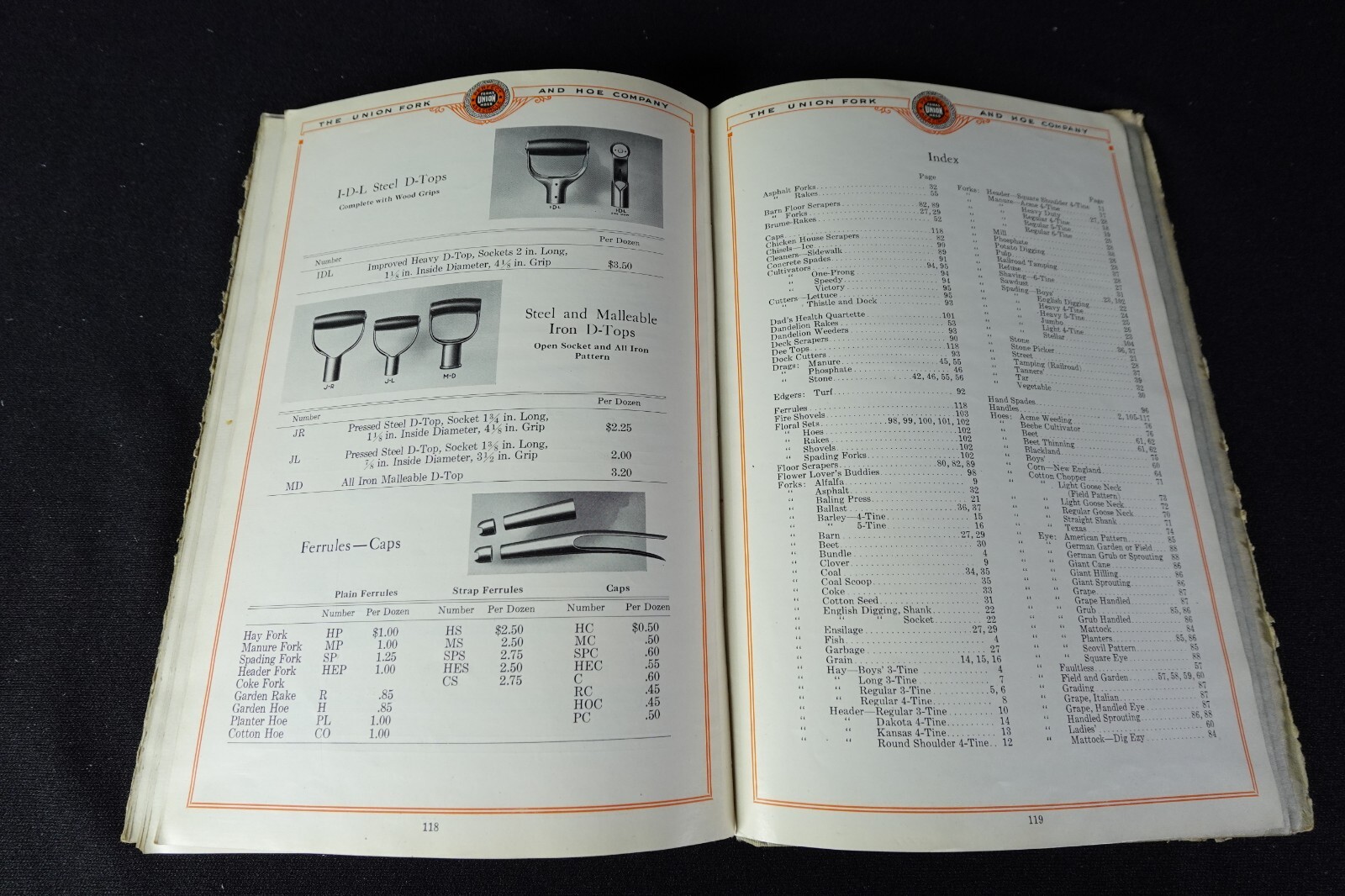 1928 Union Fork & Hoe Co Catalog Farm Garden RR Contractors Tools Columbus OH