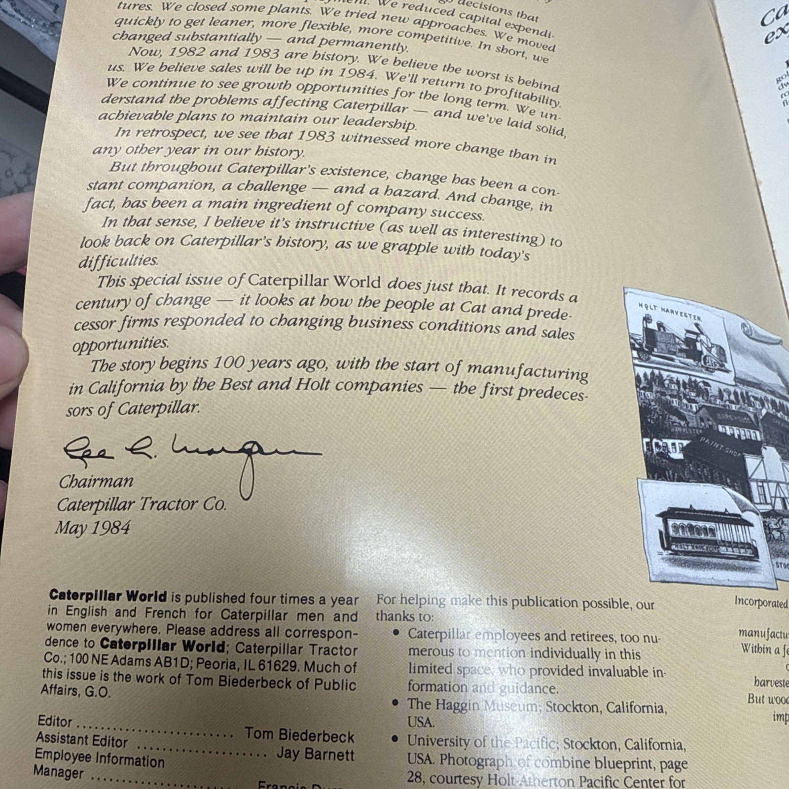 Caterpillar CAT World Special Historical Edition Printed 1984 Brochure FCCA25