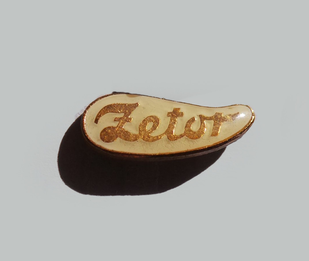 Antique Pin Zetor Agricultural Farm Farming Czechoslovakia White US1