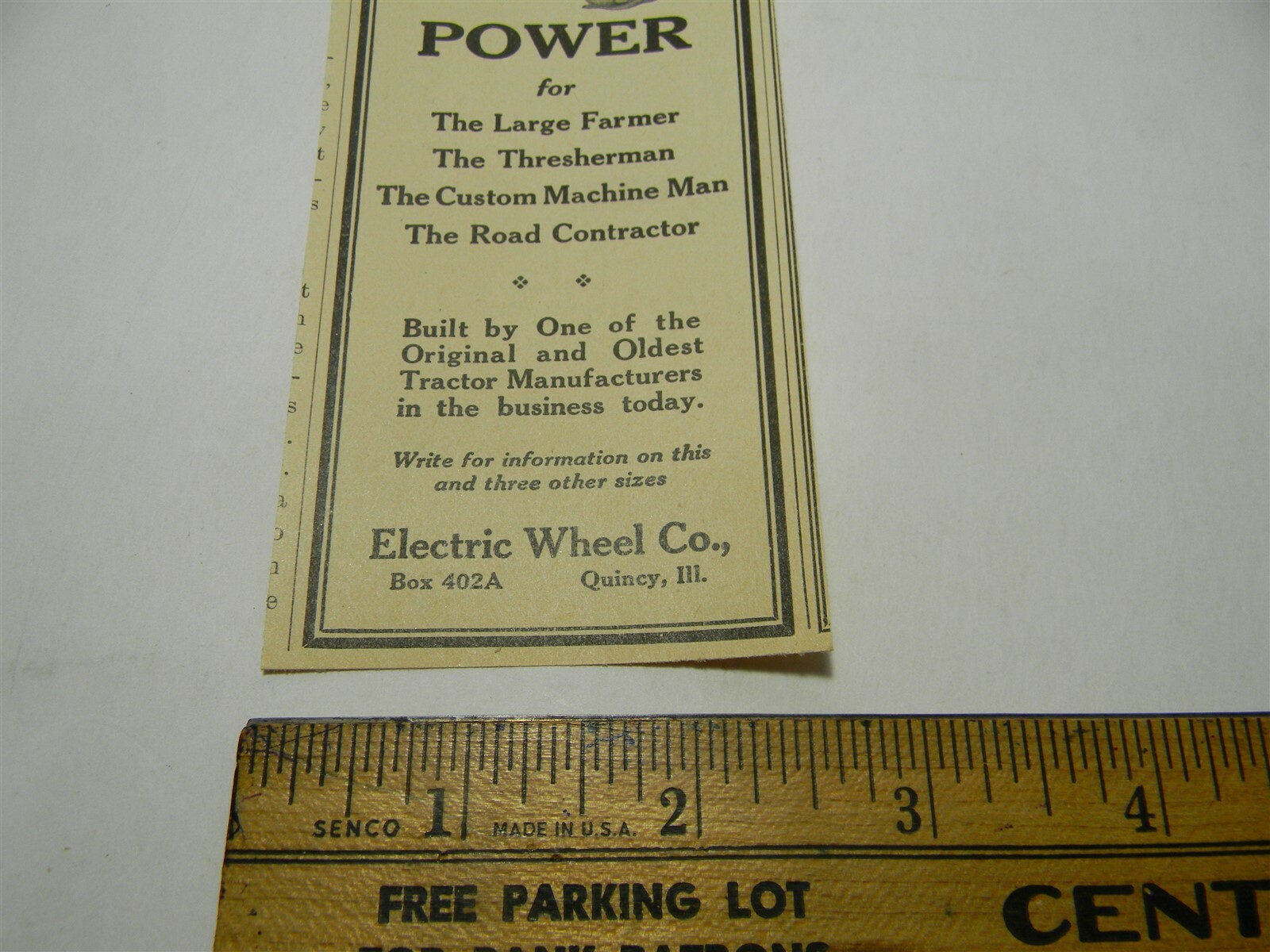 Vintage 1920s Allwork 22-40 Tractor Quincy Illinois Man Cave Farming Ad – 1C6